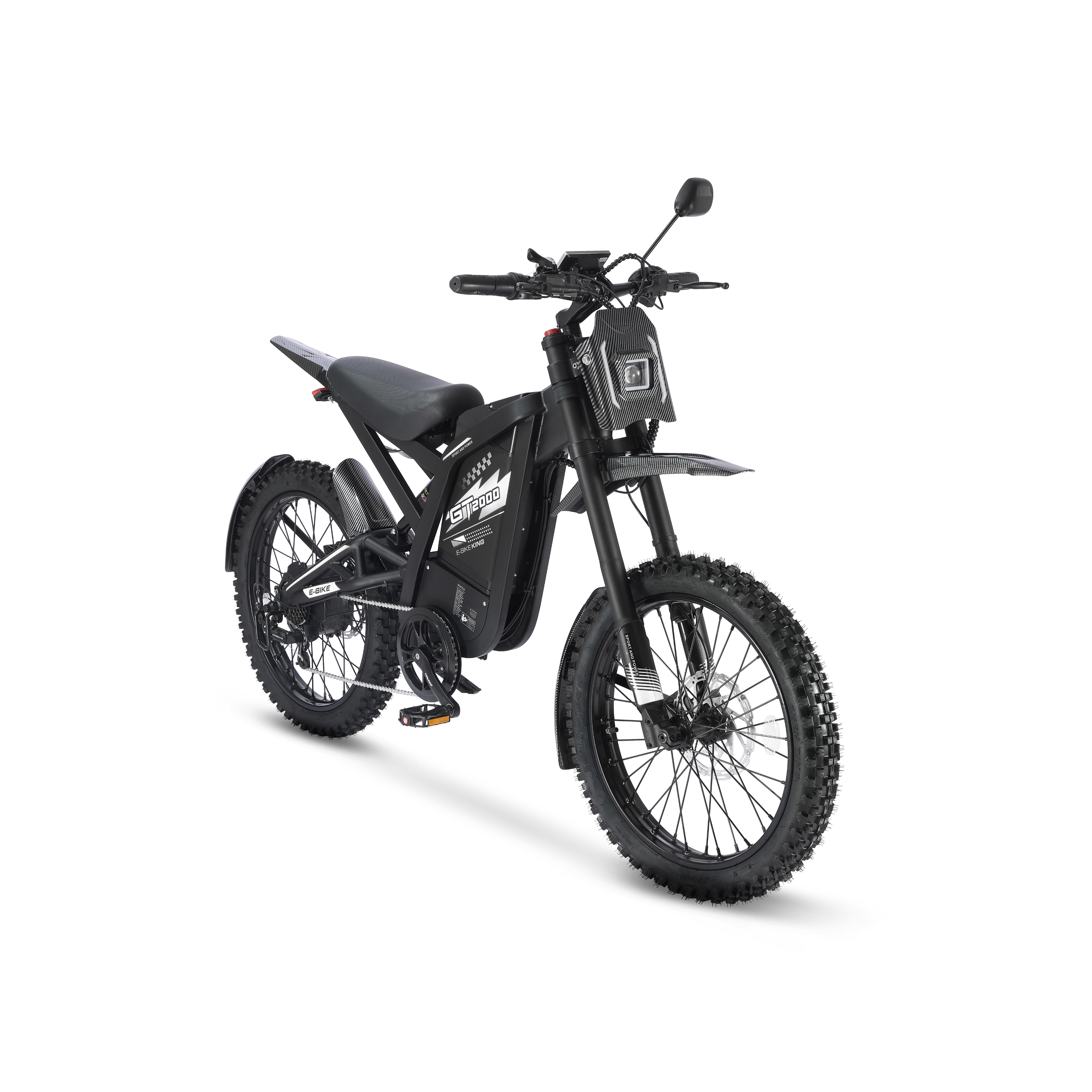 GT2000 - Electric Dirt Bike - Zwart - Opvoerbaar - Ouxi Fatbike - 6 Km/Pu Gashendel