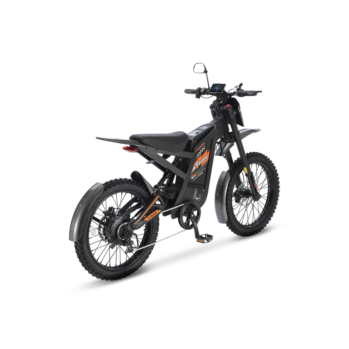 Fatbike Ouxi GT2000 2.0 en naranja, vista trasera en diagonal