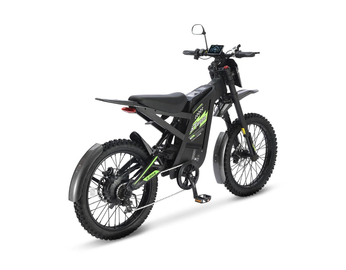 Фетбайк Ouxi GT2000 2.0 у зеленому кольорі, вигляд ззаду навскоси