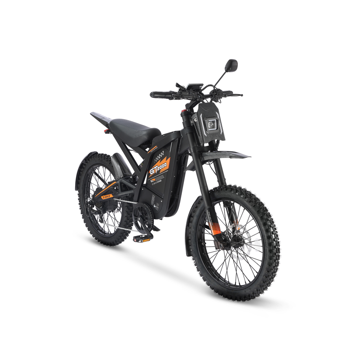 Fatbike Ouxi GT2000 2.0 en naranja, vista frontal en diagonal