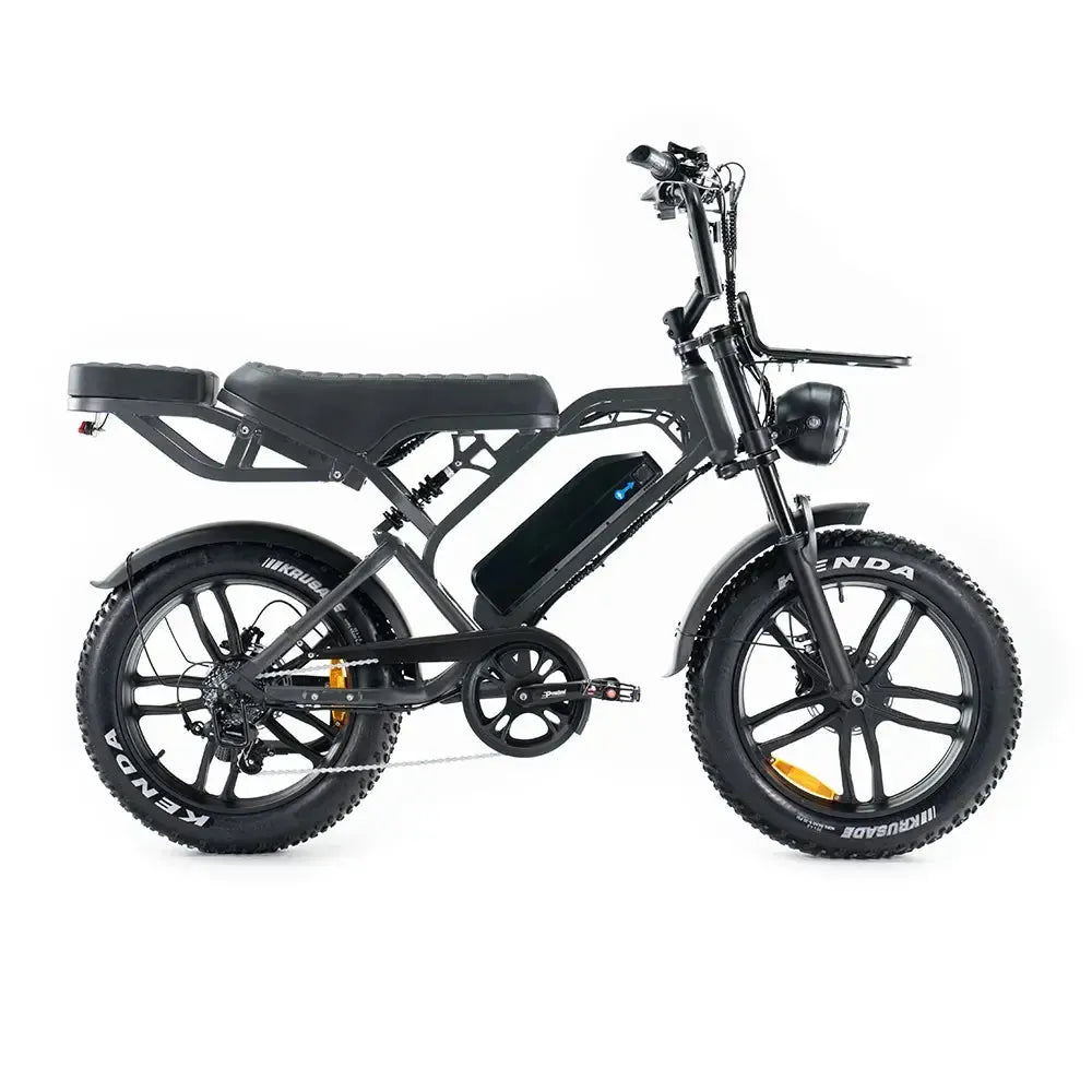 QMWheel V20 Pro fatbike in donkergrijs, productfoto 2