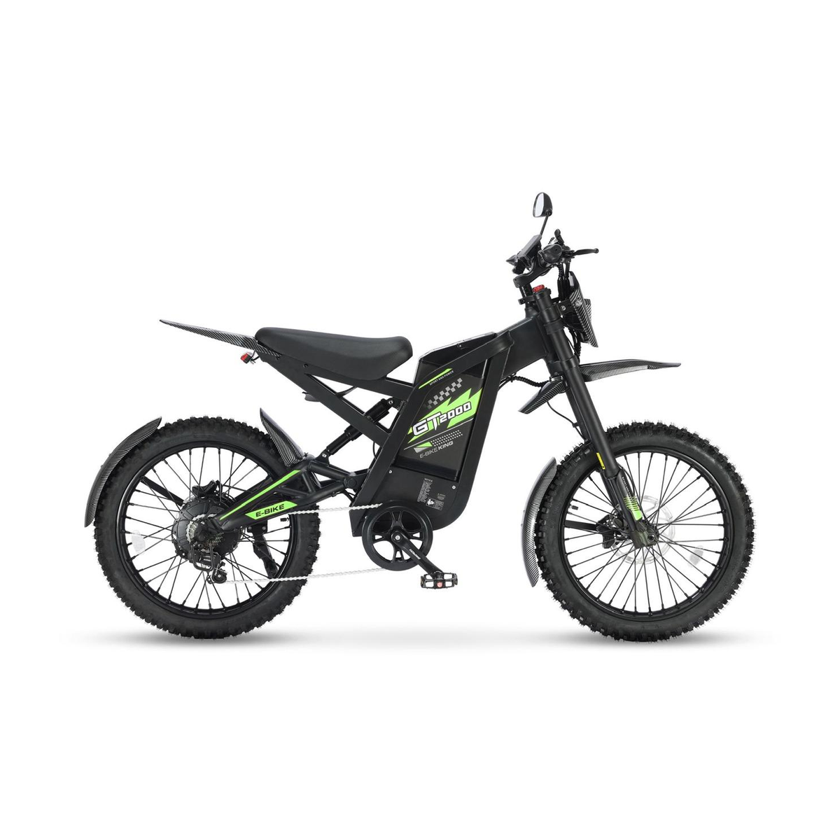 Fatbike Ouxi GT2000 2.0 w kolorze zielonym, widok z boku