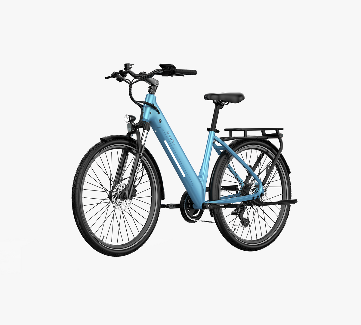 Qreate City Air e-bike in lichtblauw, andere kant